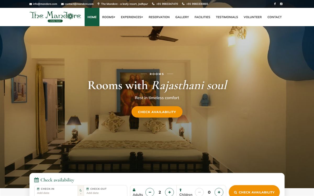 The Mandore website on a laptop