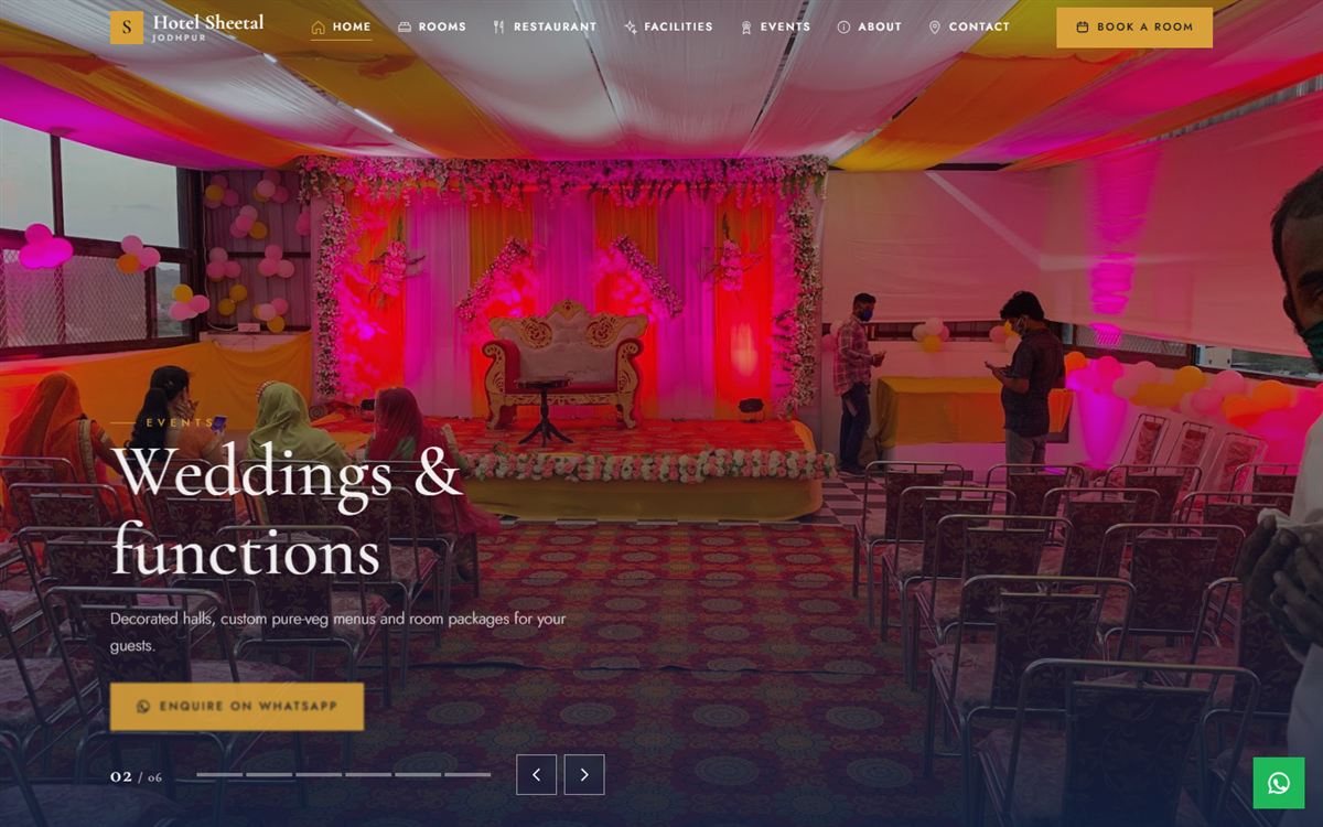 Hotel Sheetal website on a laptop
